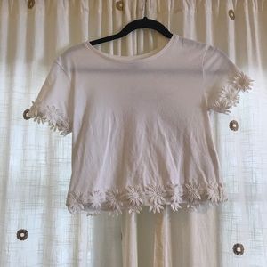Top shop daisy white crop top
